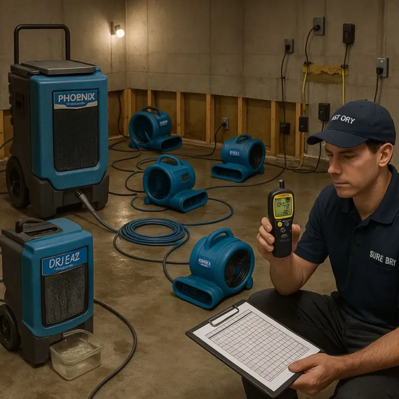 Structural Drying and Dehumidification process in Polo, IL